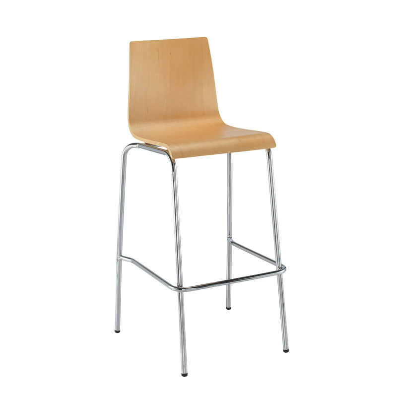 Fundamental Dining Stool in Beech With Chrome Frame - NWOF