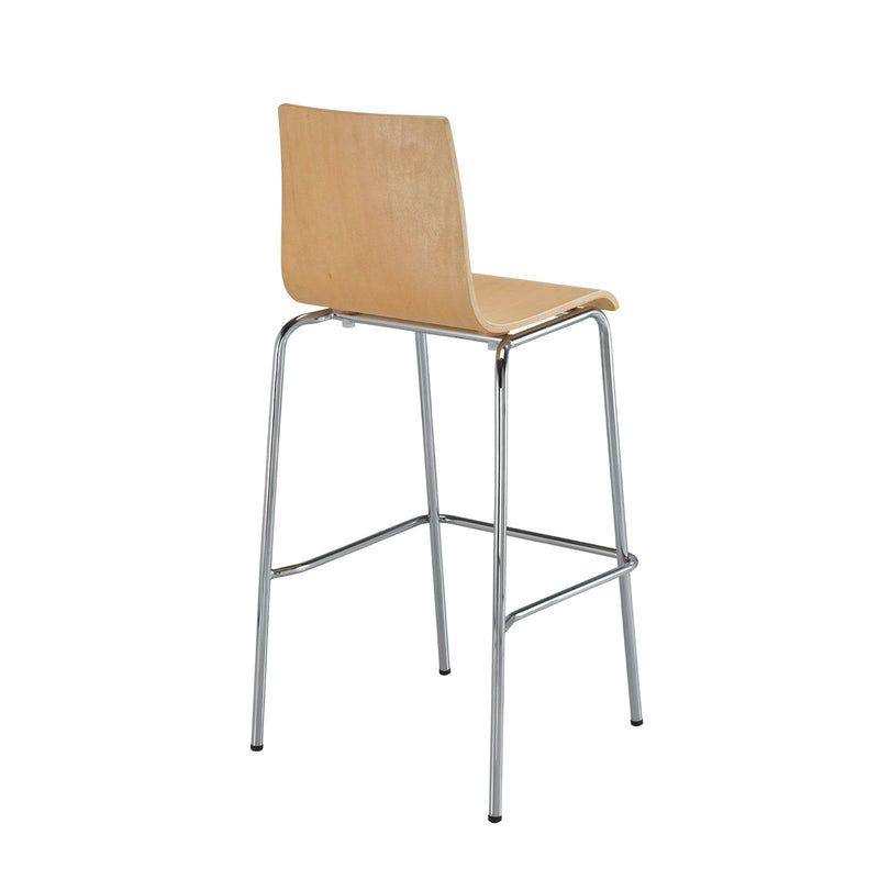 Fundamental Dining Stool in Beech With Chrome Frame - NWOF