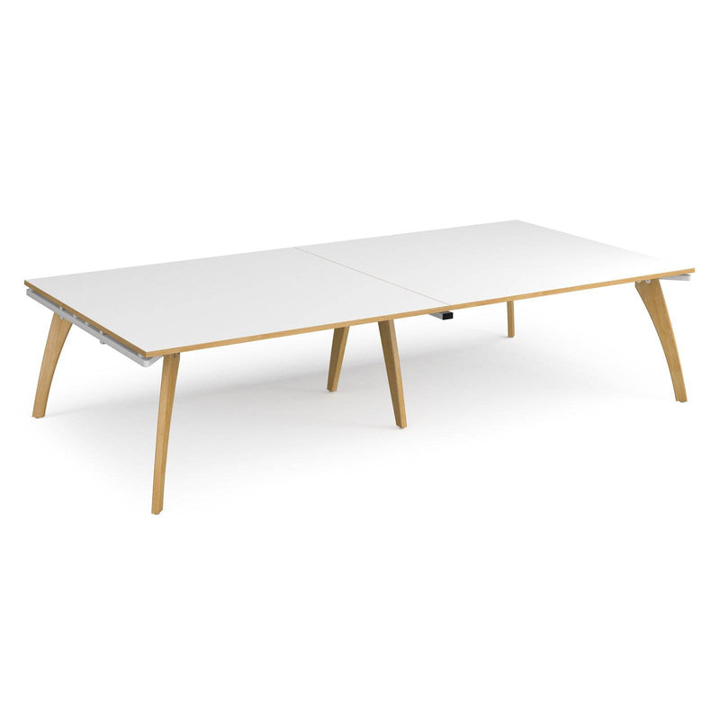 Fuze Rectangular Boardroom Table 3200mm - White/Oak - NWOF