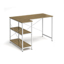 Gondar Home Office Corner Workstation With Integrated Shelving - Summer Oak - NWOF