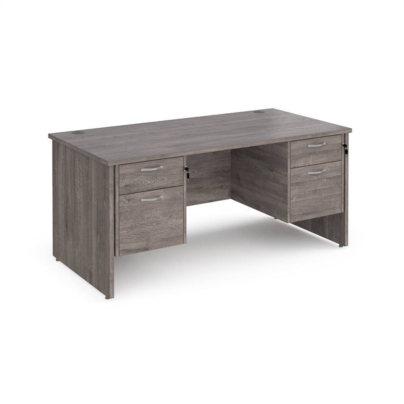 Maestro 25 Straight Desk 800mm Deep With Two Fixed 2 Drawer Pedestals - Panel End Leg - NWOF