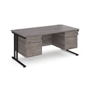 Maestro 25 Straight Desk 800mm Deep With Fixed 2 & 3 Drawer Pedestals - Cantilever Leg - NWOF