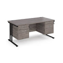 Maestro 25 Straight Desk 800mm Deep With Two Fixed 2 Drawer Pedestals - Cantilever Leg - NWOF