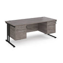 Maestro 25 Straight Desk 800mm Deep With Fixed 2 & 3 Drawer Pedestals - Cantilever Leg - NWOF