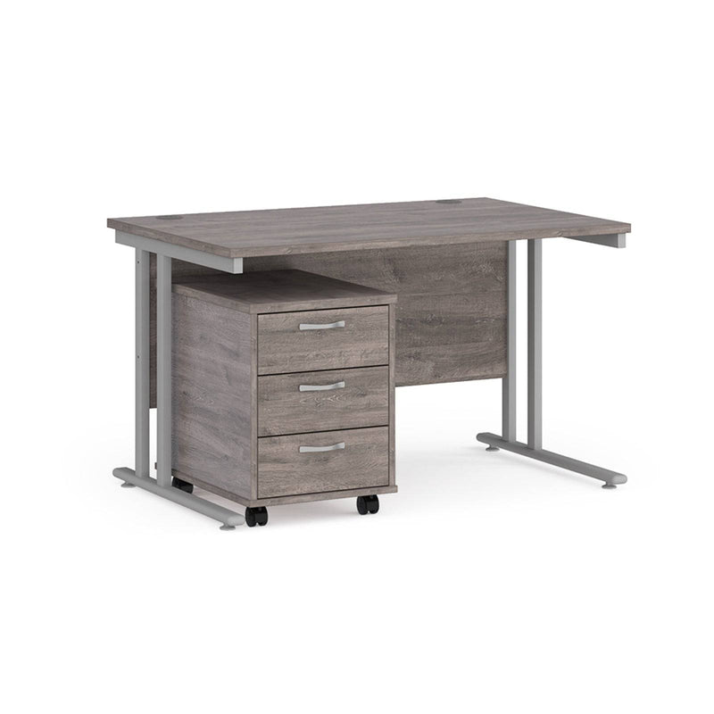 Maestro 25 Straight Desk & 3 Drawer Under Desk Pedestal Bundle - NWOF