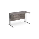 Maestro 25 Straight Desk 600mm Deep With Fixed 2 Drawer Pedestal & Cantilever Leg - NWOF