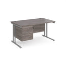 Maestro 25 Straight Desk 800mm Deep With Fixed 3 Drawer Pedestal & Cantilever Leg - NWOF