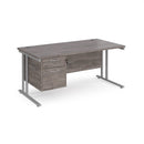 Maestro 25 Straight Desk 800mm Deep With Fixed 2 Drawer Pedestal & Cantilever Leg - NWOF