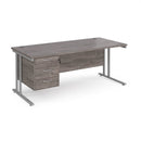 Maestro 25 Straight Desk 800mm Deep With Fixed 3 Drawer Pedestal & Cantilever Leg - NWOF