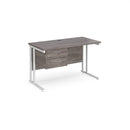Maestro 25 Straight Desk 600mm Deep With Fixed 2 Drawer Pedestal & Cantilever Leg - NWOF