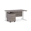 Maestro 25 Straight Desk & 2 Drawer Under Desk Pedestal Bundle - NWOF