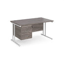 Maestro 25 Straight Desk 800mm Deep With Fixed 3 Drawer Pedestal & Cantilever Leg - NWOF
