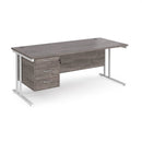 Maestro 25 Straight Desk 800mm Deep With Fixed 3 Drawer Pedestal & Cantilever Leg - NWOF