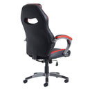 Jensen High Back Executive Chair - Black & Red Faux Leather - NWOF
