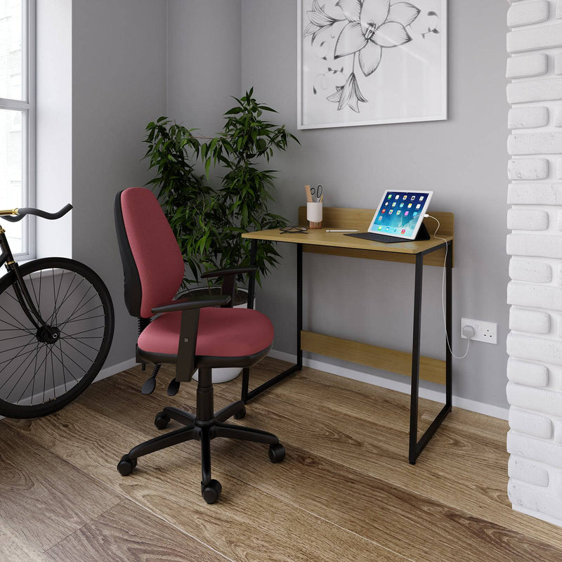 Kyoto Home Office Workstation With Upstand - Summer Oak - NWOF
