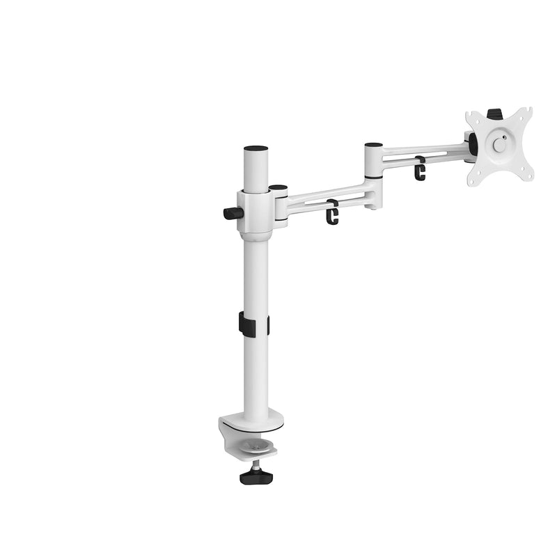 Luna Single Flat Screen Monitor Arm - White - NWOF