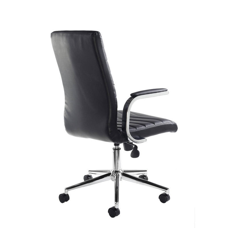 Martinez High Back Managers Chair - Black Faux Leather - NWOF