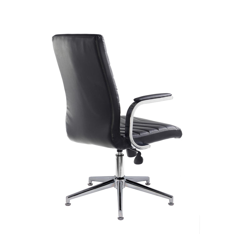 Martinez High Back Managers Chair - Black Faux Leather - NWOF