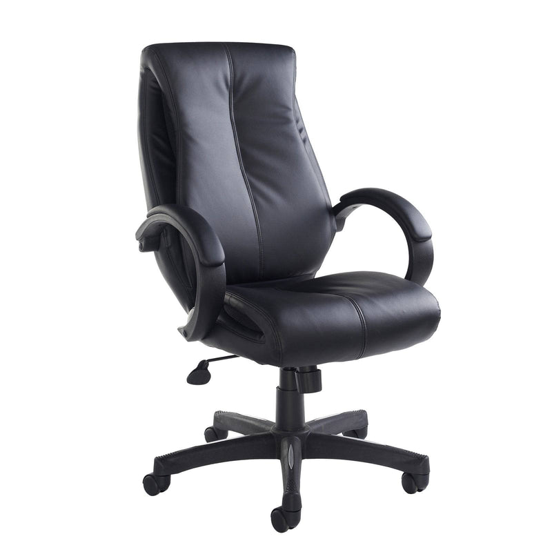 Nantes High Back Managers Chair - Black Faux Leather - NWOF