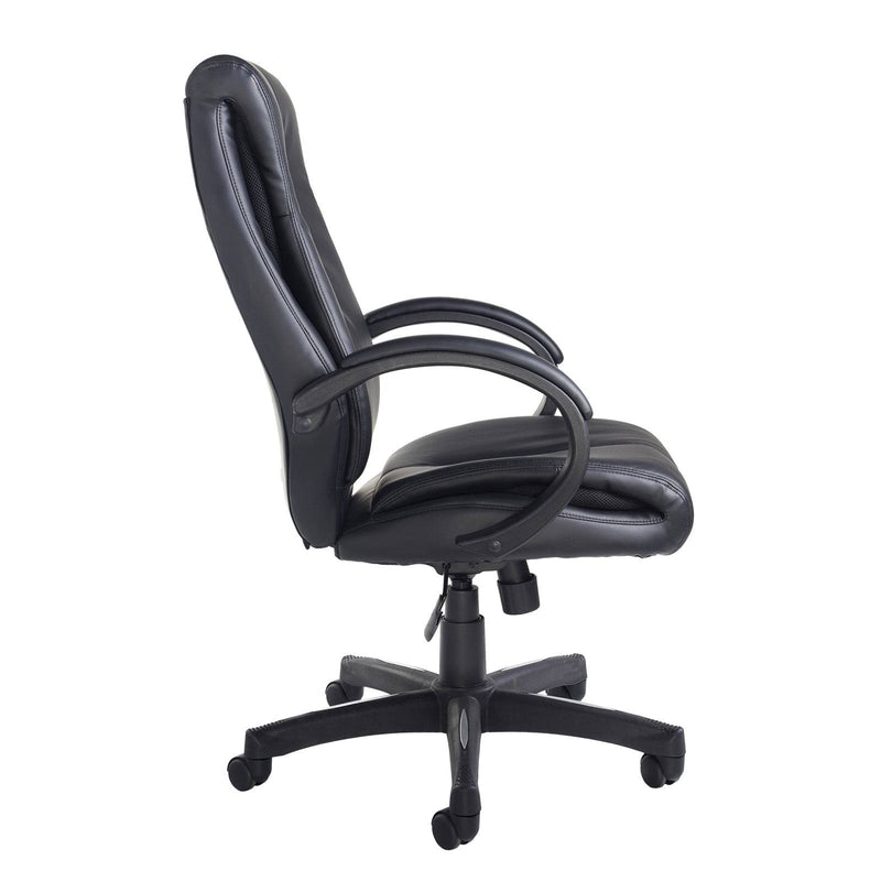 Nantes High Back Managers Chair - Black Faux Leather - NWOF