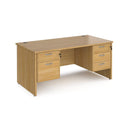 Maestro 25 Straight Desk 800mm Deep With Fixed 2 & 3 Drawer Pedestals - Panel End Leg - NWOF
