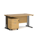 Maestro 25 Straight Desk & 2 Drawer Under Desk Pedestal Bundle - NWOF