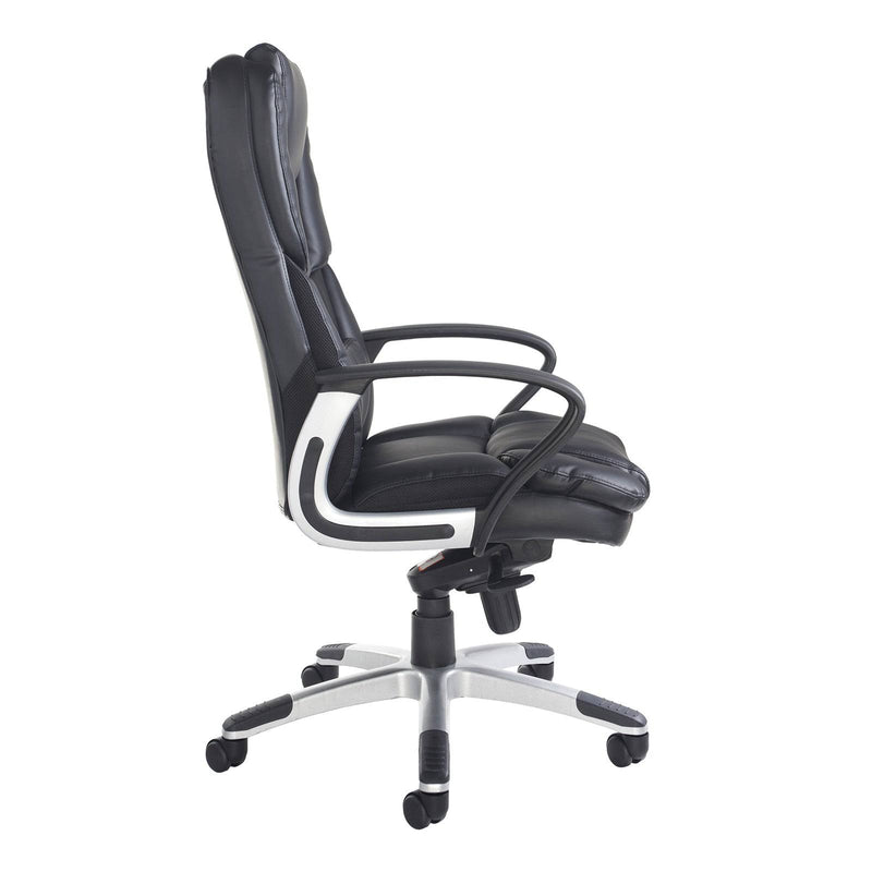Palermo High Back Executive Chair - Black/Grey Faux Leather - NWOF