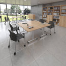 Rectangular Fliptop Meeting Table With Silver Frame - White - NWOF