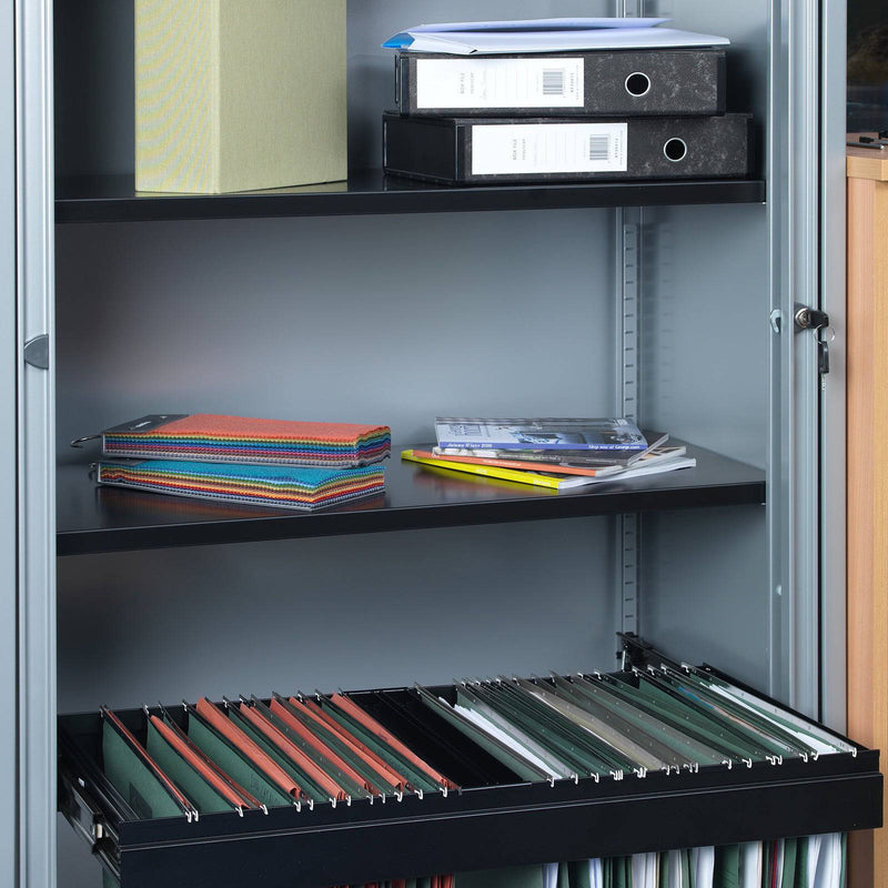 Shelf for Steel Storage Cupboards and Tambours - Black - NWOF