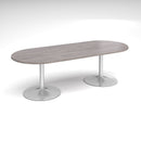 Trumpet Base Radial End Boardroom Table 2400mm - Grey Oak - NWOF