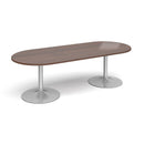 Trumpet Base Radial End Boardroom Table 2400mm - Walnut - NWOF