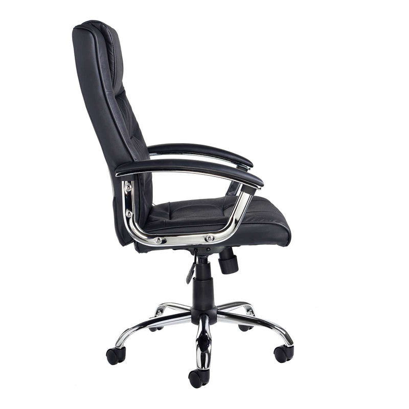 Somerset High Back Managers Chair - Black Leather Faced - NWOF