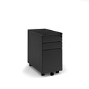 Steel 3 Drawer Narrow Mobile Pedestal - Black - NWOF