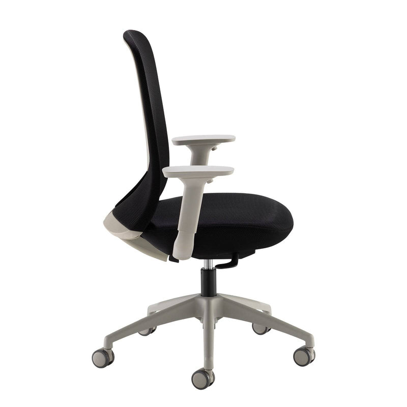 Sway Black Mesh Back Adjustable Operator Chair With Black Fabric Seat - NWOF