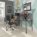 Tikal Straight Desk With Hairpin Legs - Kendal Oak - NWOF