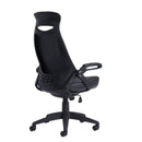 Tuscan High Back Managers Chair With Head Support - Black Faux Leather - NWOF