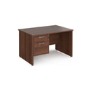 Maestro 25 Straight Desk 800mm Deep With Fixed 2 Drawer Pedestal & Panel End Leg - NWOF