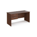 Maestro 25 Straight Desk 600mm Deep With Fixed 2 Drawer Pedestal & Panel End Leg - NWOF