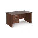 Maestro 25 Straight Desk 800mm Deep With Fixed 2 Drawer Pedestal & Panel End Leg - NWOF