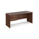 Maestro 25 Straight Desk 600mm Deep With Fixed 2 Drawer Pedestal & Panel End Leg - NWOF