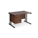 Maestro 25 Straight Desk 800mm Deep With Fixed 3 Drawer Pedestal & Cantilever Leg - NWOF