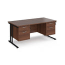 Maestro 25 Straight Desk 800mm Deep With Two Fixed 2 Drawer Pedestals - Cantilever Leg - NWOF