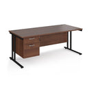Maestro 25 Straight Desk 800mm Deep With Fixed 2 Drawer Pedestal & Cantilever Leg - NWOF