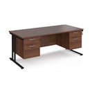 Maestro 25 Straight Desk 800mm Deep With Two Fixed 2 Drawer Pedestals - Cantilever Leg - NWOF