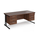 Maestro 25 Straight Desk 800mm Deep With Two Fixed 3 Drawer Pedestals - Cantilever Leg - NWOF