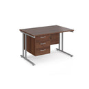Maestro 25 Straight Desk 800mm Deep With Fixed 3 Drawer Pedestal & Cantilever Leg - NWOF
