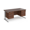 Maestro 25 Straight Desk 800mm Deep With Two Fixed 2 Drawer Pedestals - Cantilever Leg - NWOF