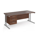 Maestro 25 Straight Desk 800mm Deep With Fixed 3 Drawer Pedestal & Cantilever Leg - NWOF