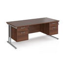 Maestro 25 Straight Desk 800mm Deep With Two Fixed 2 Drawer Pedestals - Cantilever Leg - NWOF