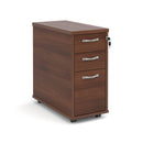 Tall Slimline Mobile 3 Drawer Pedestal With Silver Handles - NWOF